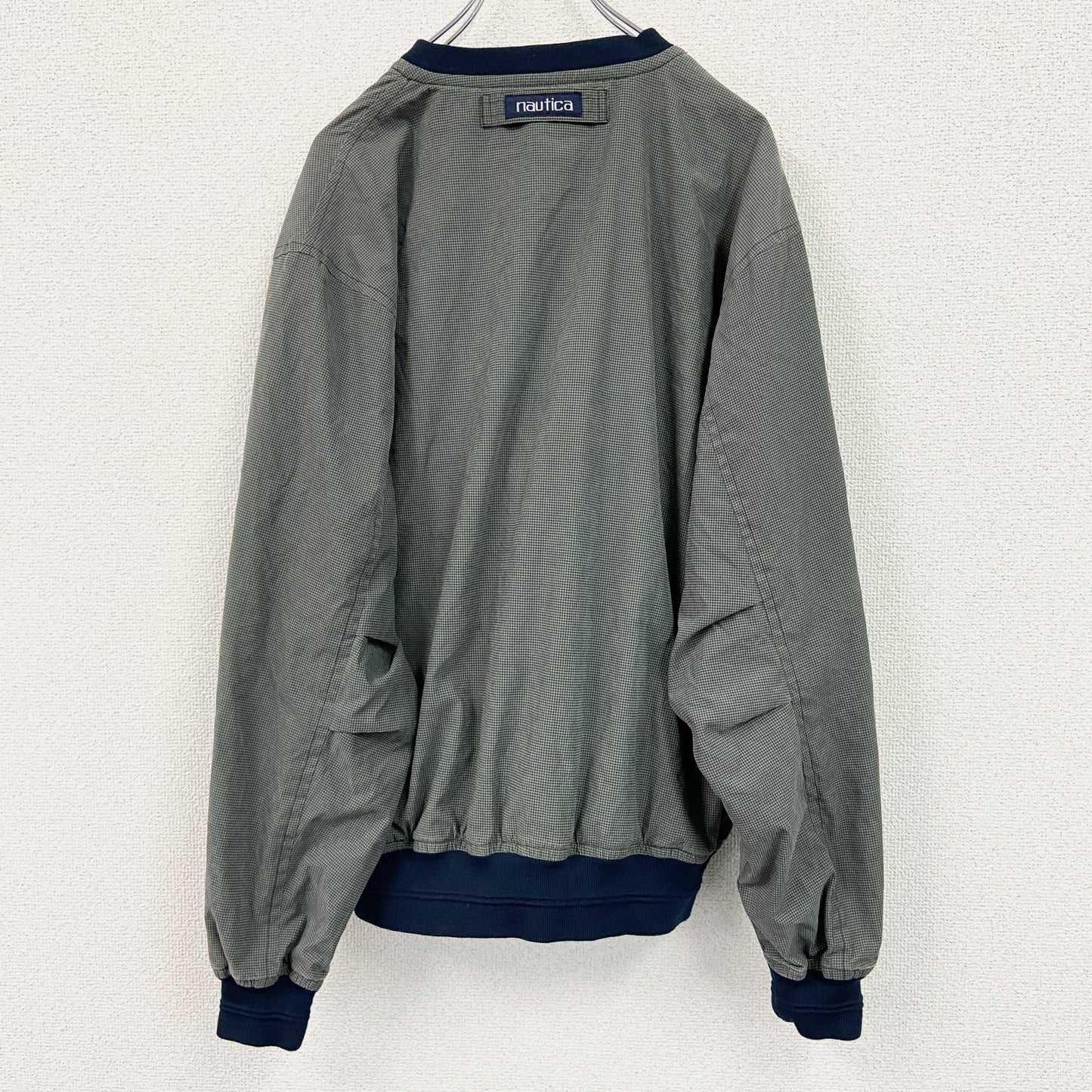 90s　NAUTICA　ノーティカ　プルオーバーナイロンジャケット　ヴィンテージ　灰緑　モスグレイ　Mサイズ