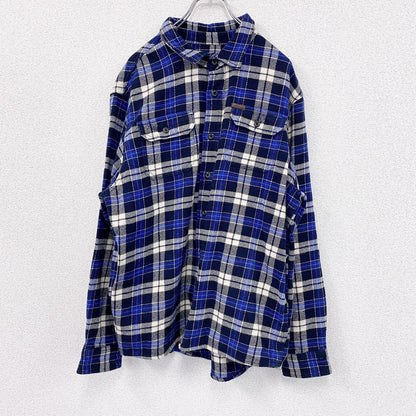 ～00s　ORVIS　オービス　長袖チェック柄シャツ　ヘビーフランネルシャツ　ヴィンテージ　青　ブルー　XLサイズ