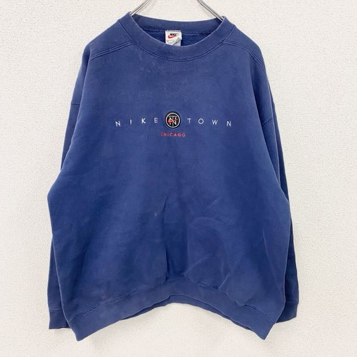90s　NIKE　ナイキ　スウェット/トレーナー　NIKE TOWN　ヴィンテージ　紺　ネイビー　Mサイズ