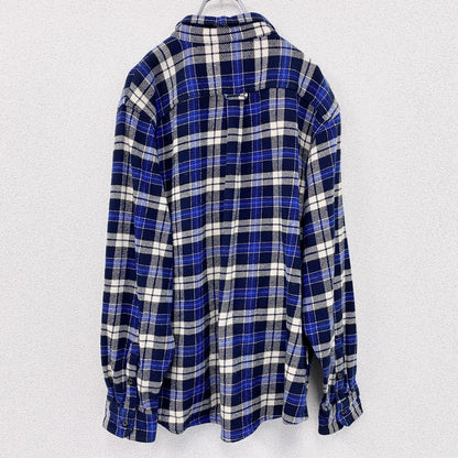 ～00s　ORVIS　オービス　長袖チェック柄シャツ　ヘビーフランネルシャツ　ヴィンテージ　青　ブルー　XLサイズ