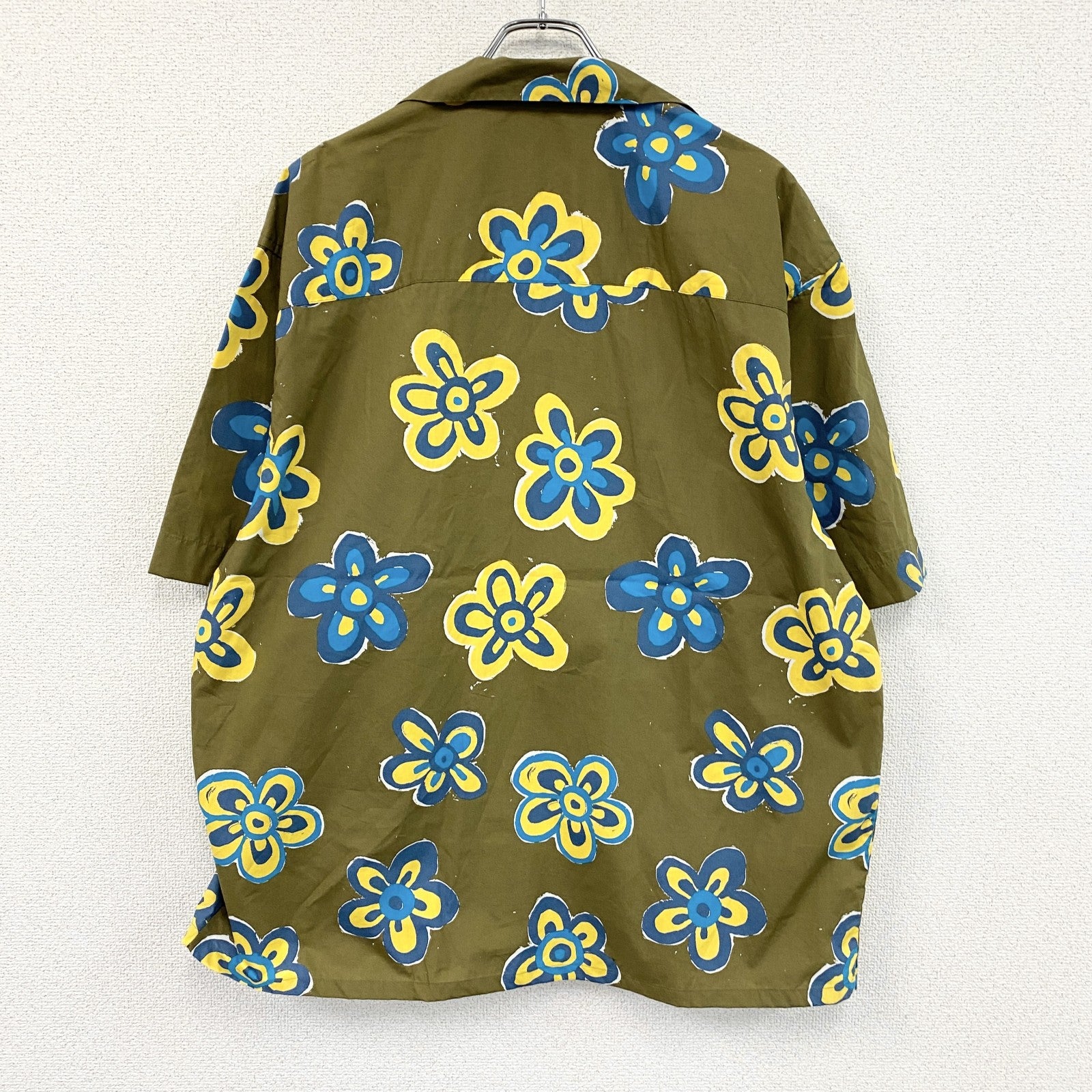 UNIQLO　ユニクロ　MARNI　マルニ　オーバーサイズオープンカラーシャツ　半袖シャツ　花柄　マルチカラー　カーキ　XLサイズ