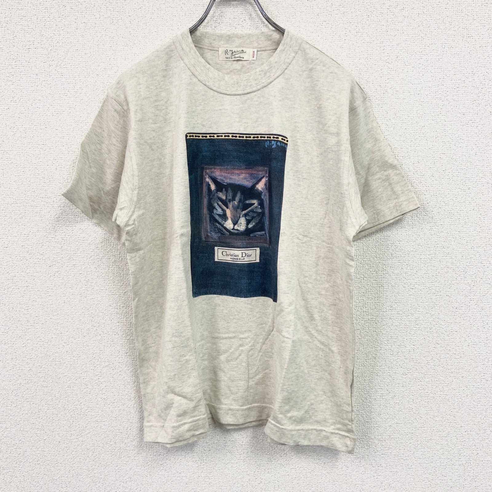 R.yalla　半袖プリントTシャツ　霜降りグレー　Mサイズ