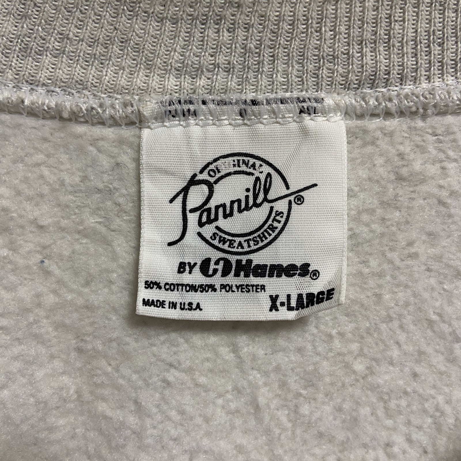 古着 used　80s　USA製　Pannill　長袖無地スウェット　ラグラン袖トレーナー　霜降り柄　白　ヴィンテージ　XLサイズ