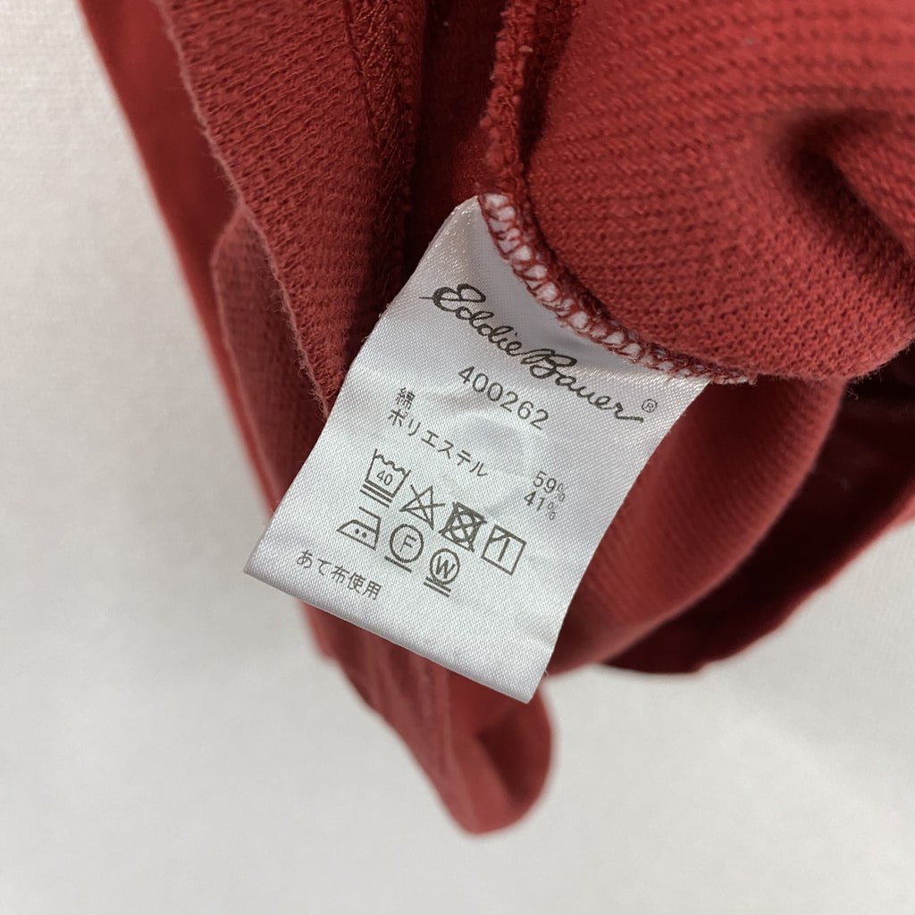 Eddie Bauer　エディーバウアー　半袖ポロシャツ　デカロゴ　赤　レッド　Mサイズ