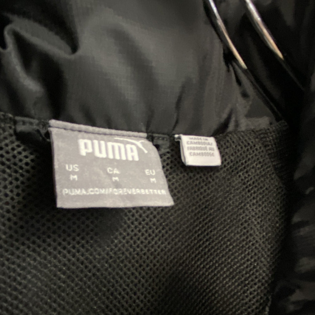 PUMA　プーマ　ナイロンジャケット　刺繡　2way　フルジップ　黒　Mサイズ