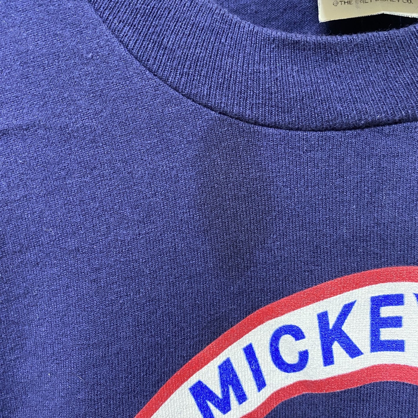 古着 used　90s　MICKEY＆CO　Disney　ディズニー　ミッキー　半袖プリントTシャツ　ネイビー　紺　オーバーサイズ
