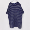 90s　Polo by Ralph Lauren　ラルフローレン　半袖ボーダー柄Tシャツ　刺繡ロゴ　ヴィンテージ　ネイビー　紺　Lサイズ