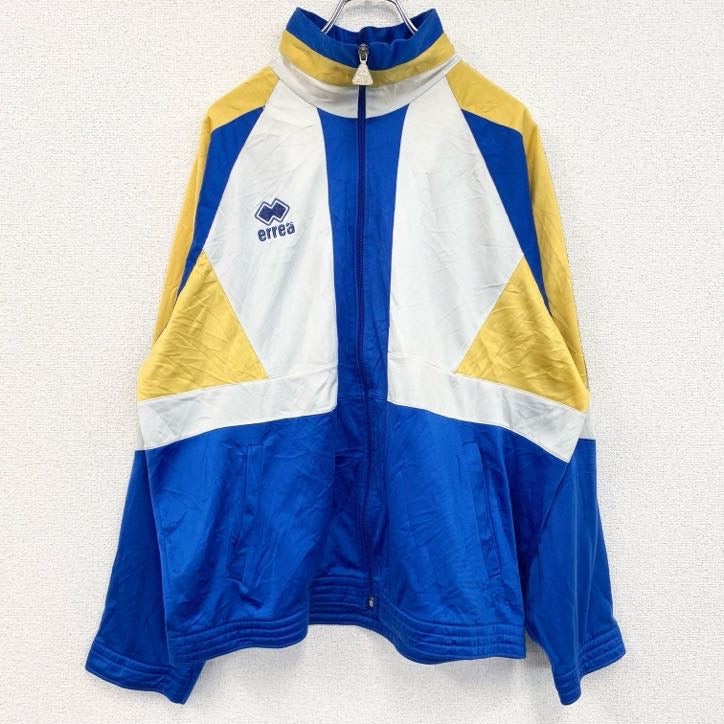 古着 used　errea　長袖トラックジャケット　フルジップジャージ　ワンポイントロゴ　ブルー　青　Lサイズ