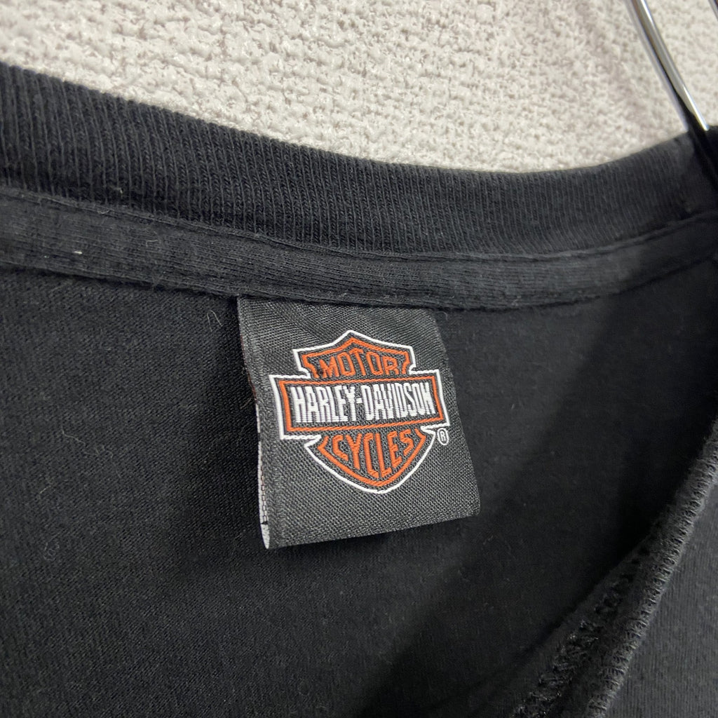 HARLEY DAVIDSON　ハーレーダビッドソン　半袖両面プリントTシャツ　黒　ブラック