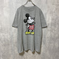 古着 used　Disney　ディズニー　Mickey Mouse　ミッキーマウス　半袖プリントTシャツ　グレー　オーバーサイズ