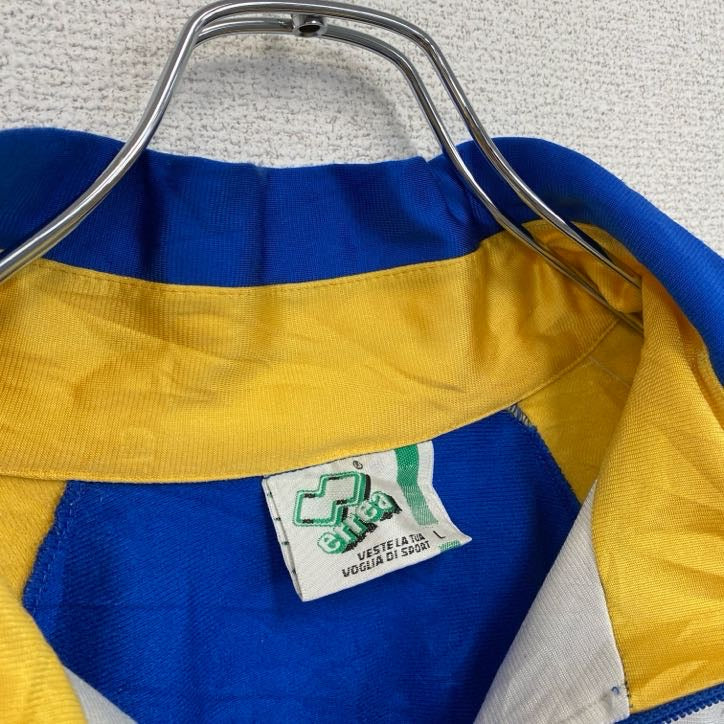 古着 used　errea　長袖トラックジャケット　フルジップジャージ　ワンポイントロゴ　ブルー　青　Lサイズ