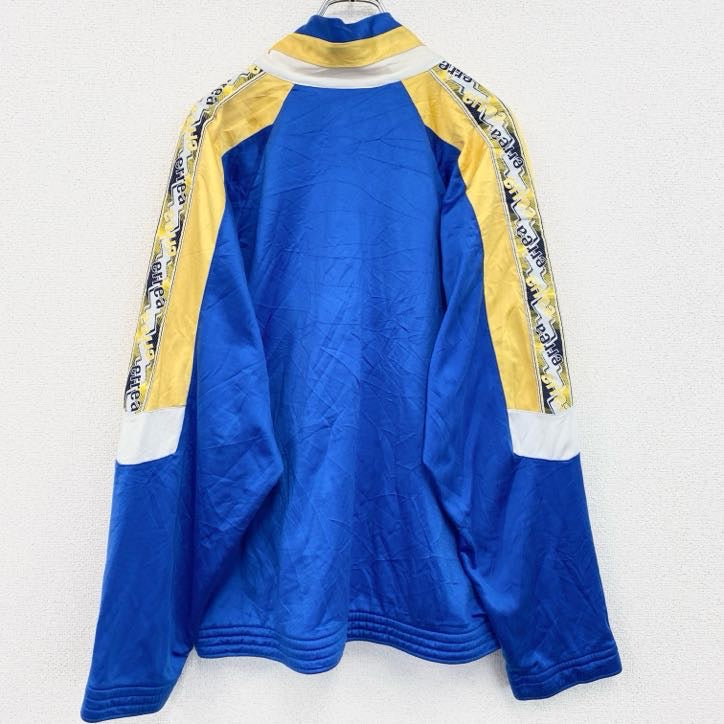 古着 used　errea　長袖トラックジャケット　フルジップジャージ　ワンポイントロゴ　ブルー　青　Lサイズ