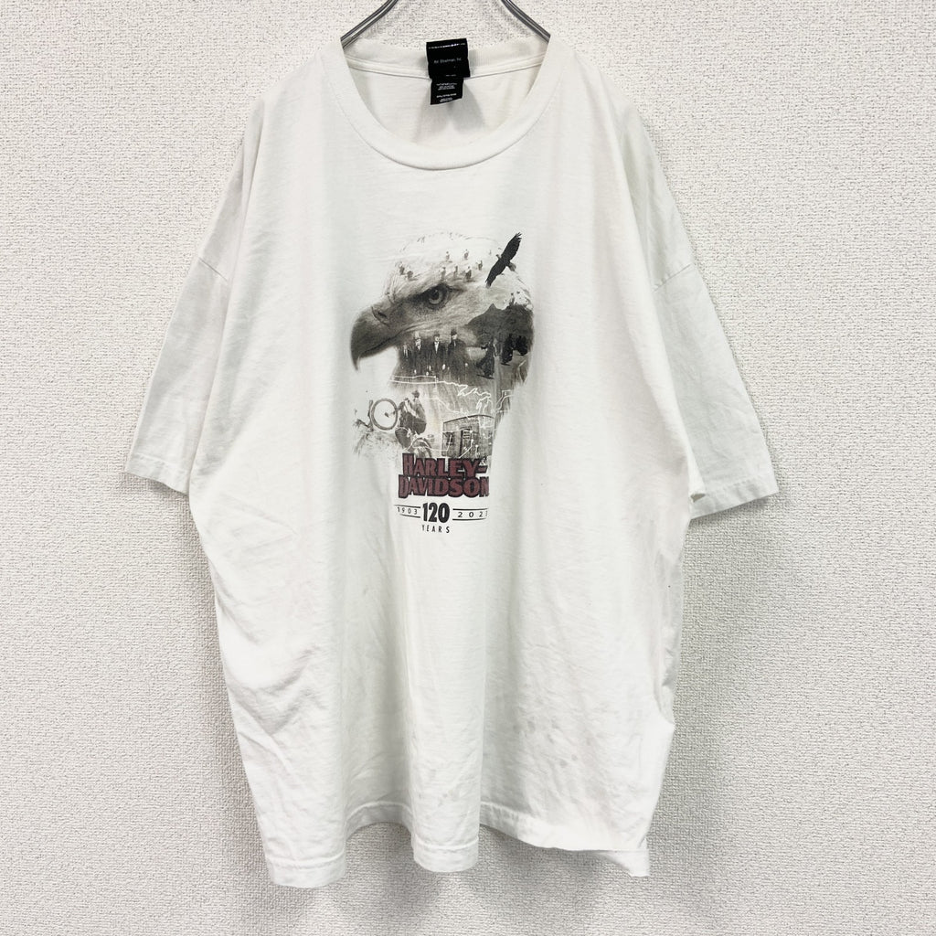 HARLEY DAVIDSON　ハーレーダビッドソン　半袖両面プリントTシャツ　白　ホワイト　3XLサイズ