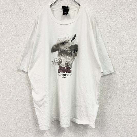 HARLEY DAVIDSON　ハーレーダビッドソン　半袖両面プリントTシャツ　白　ホワイト　3XLサイズ