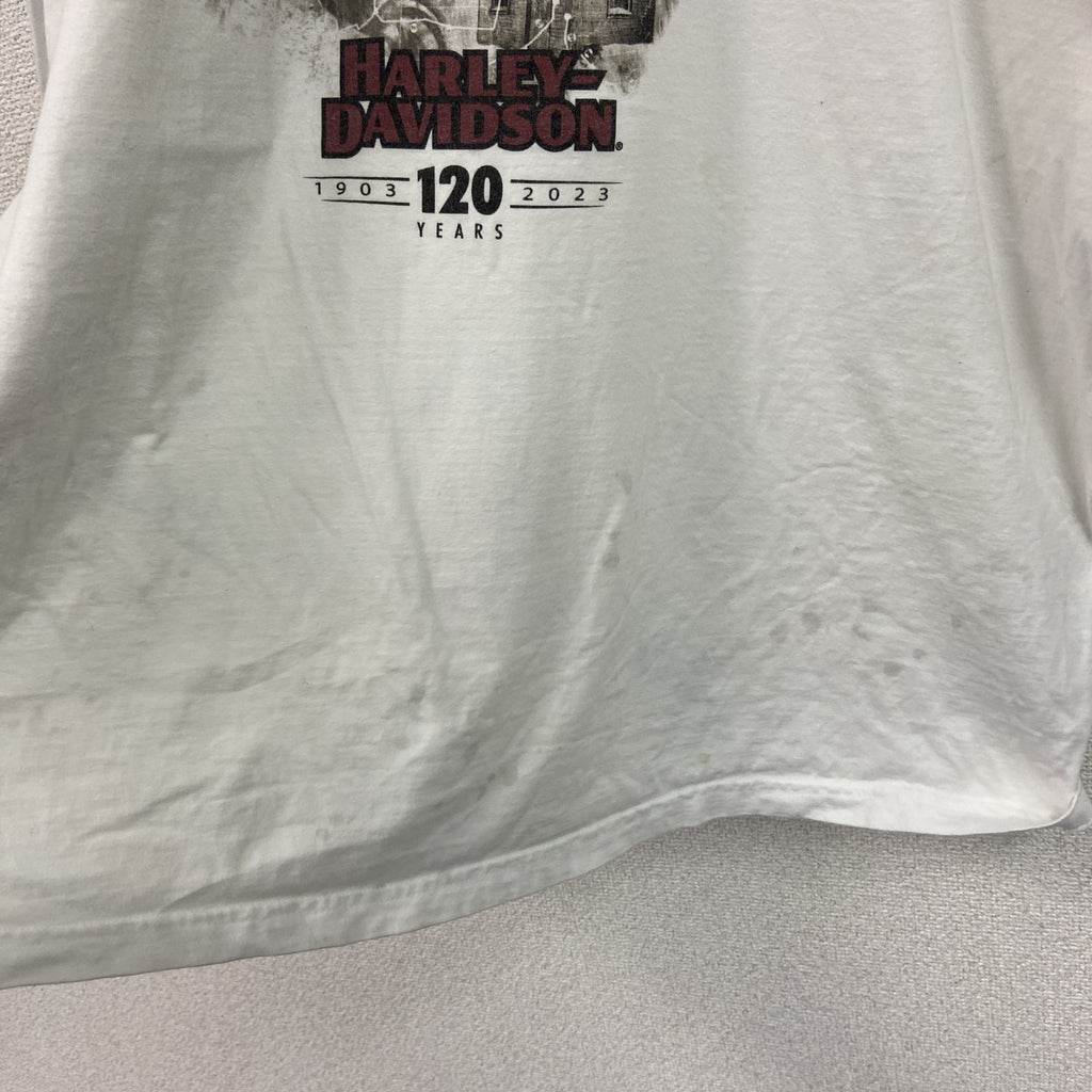 HARLEY DAVIDSON　ハーレーダビッドソン　半袖両面プリントTシャツ　白　ホワイト　3XLサイズ