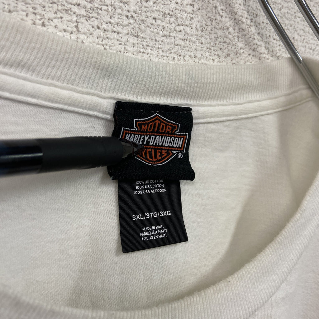 HARLEY DAVIDSON　ハーレーダビッドソン　半袖両面プリントTシャツ　白　ホワイト　3XLサイズ