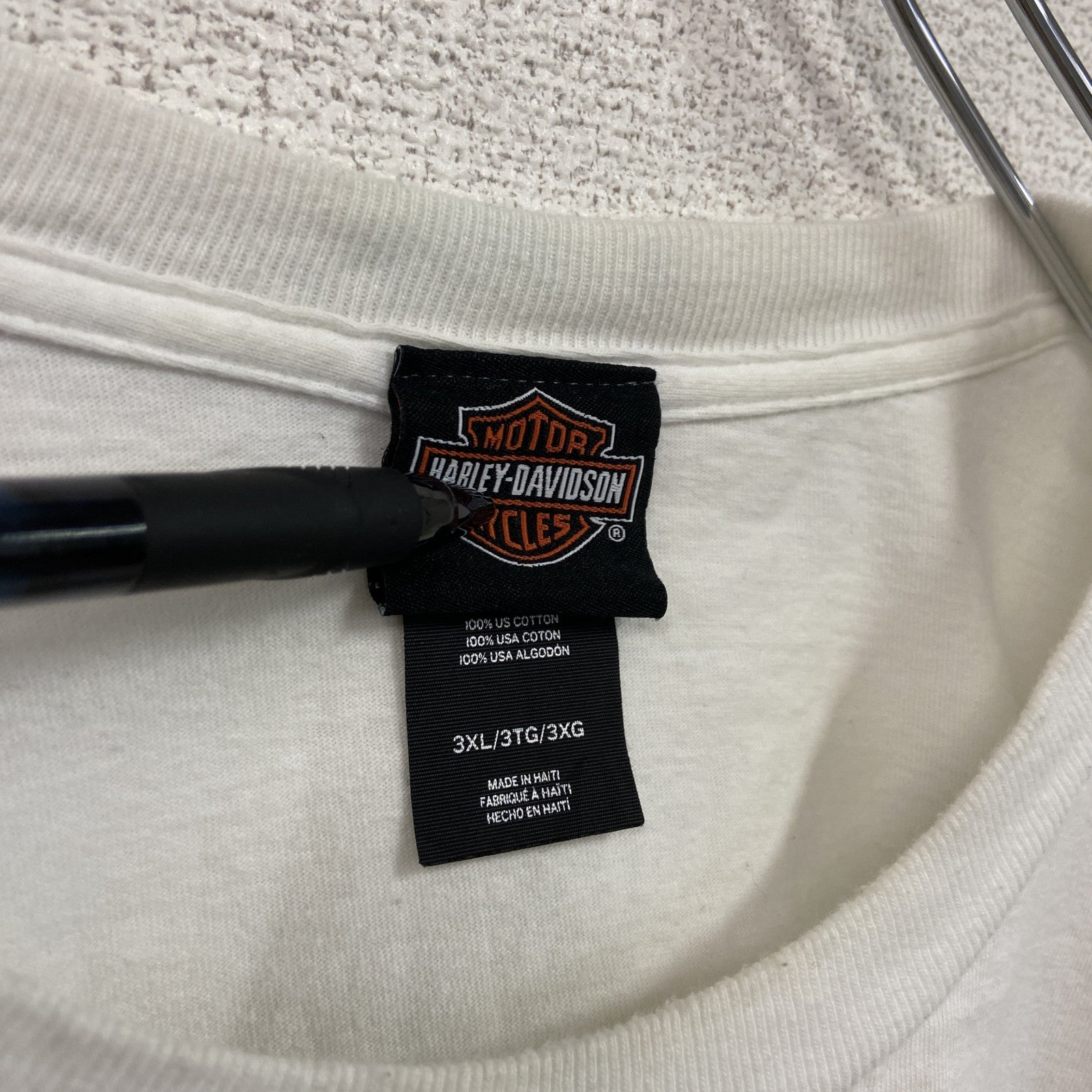 HARLEY DAVIDSON　ハーレーダビッドソン　半袖両面プリントTシャツ　白　ホワイト　3XLサイズ