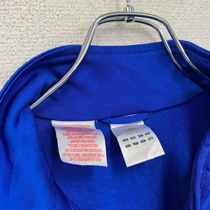 古着 used　adidas　アディダス　長袖トラックジャケット　フルジップジャージ　ワンポイントロゴ刺繍　ブルー　青　Lサイズ