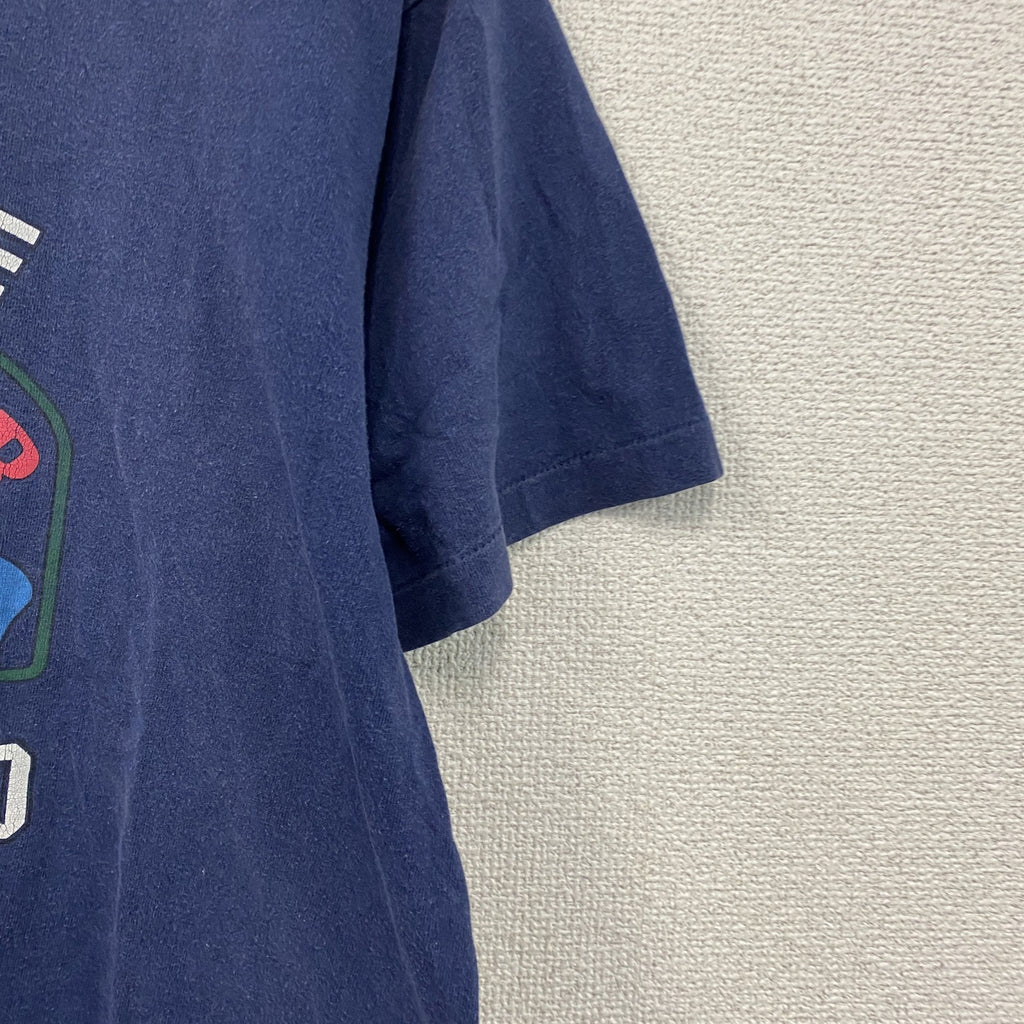 FRUIT OF THE LOOM　フルーツオブザルーム　半袖プリントTシャツ　シングルステッチ　紺　ネイビー　Lサイズ　