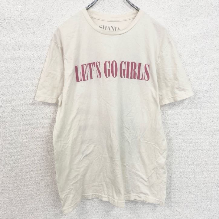 古着 used　SHANIA TWAIN　半袖フォトプリントTシャツ　両面プリント　歌手　人物　白　ホワイト　Mサイズ