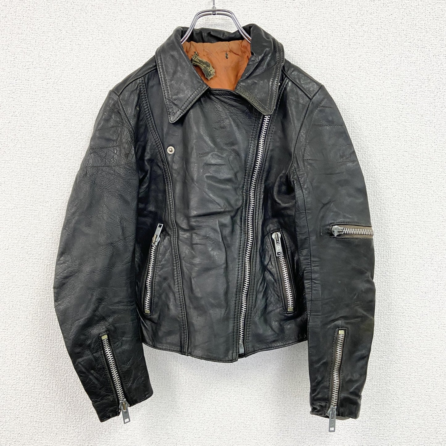 moto sporn　レザージャケット　ダブルライダースジャケット　黒　ブラック