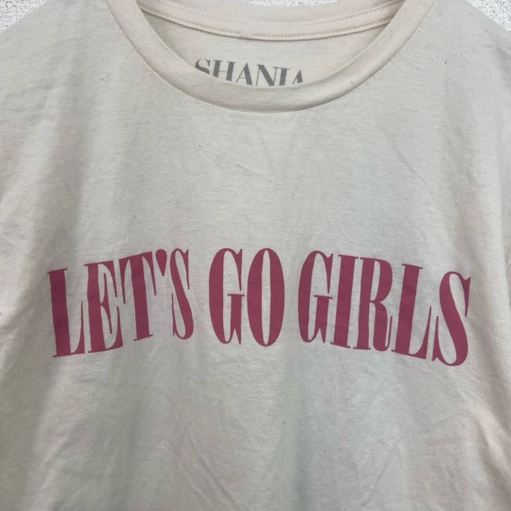 古着 used　SHANIA TWAIN　半袖フォトプリントTシャツ　両面プリント　歌手　人物　白　ホワイト　Mサイズ