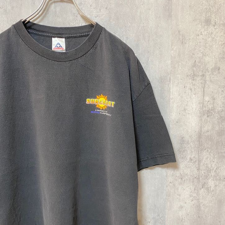 古着 used　SUNCOAST Las Vegas CASINO　半袖プリントTシャツ　ワンポイント　黒　ブラック　XLサイズ