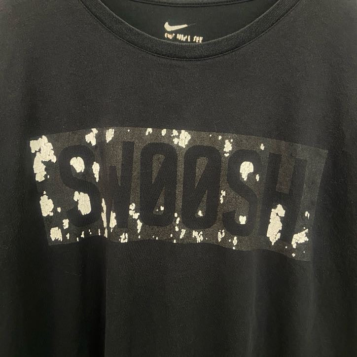 古着 used　NIKE　ナイキ　半袖プリントTシャツ　SWOOSH　スウッシュ　黒　ブラック　XLサイズ