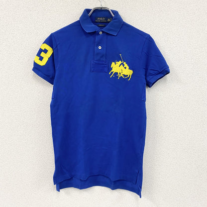 POLO RALPH LAUREN　ポロラルフローレン　半袖ポロシャツ　ダブルビッグポニー　青　ブルー　XSサイズ　