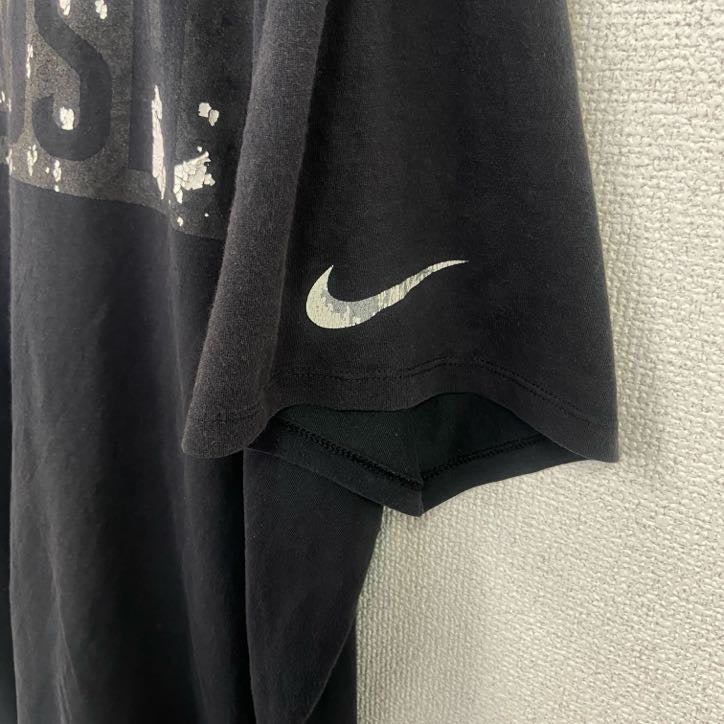 古着 used　NIKE　ナイキ　半袖プリントTシャツ　SWOOSH　スウッシュ　黒　ブラック　XLサイズ