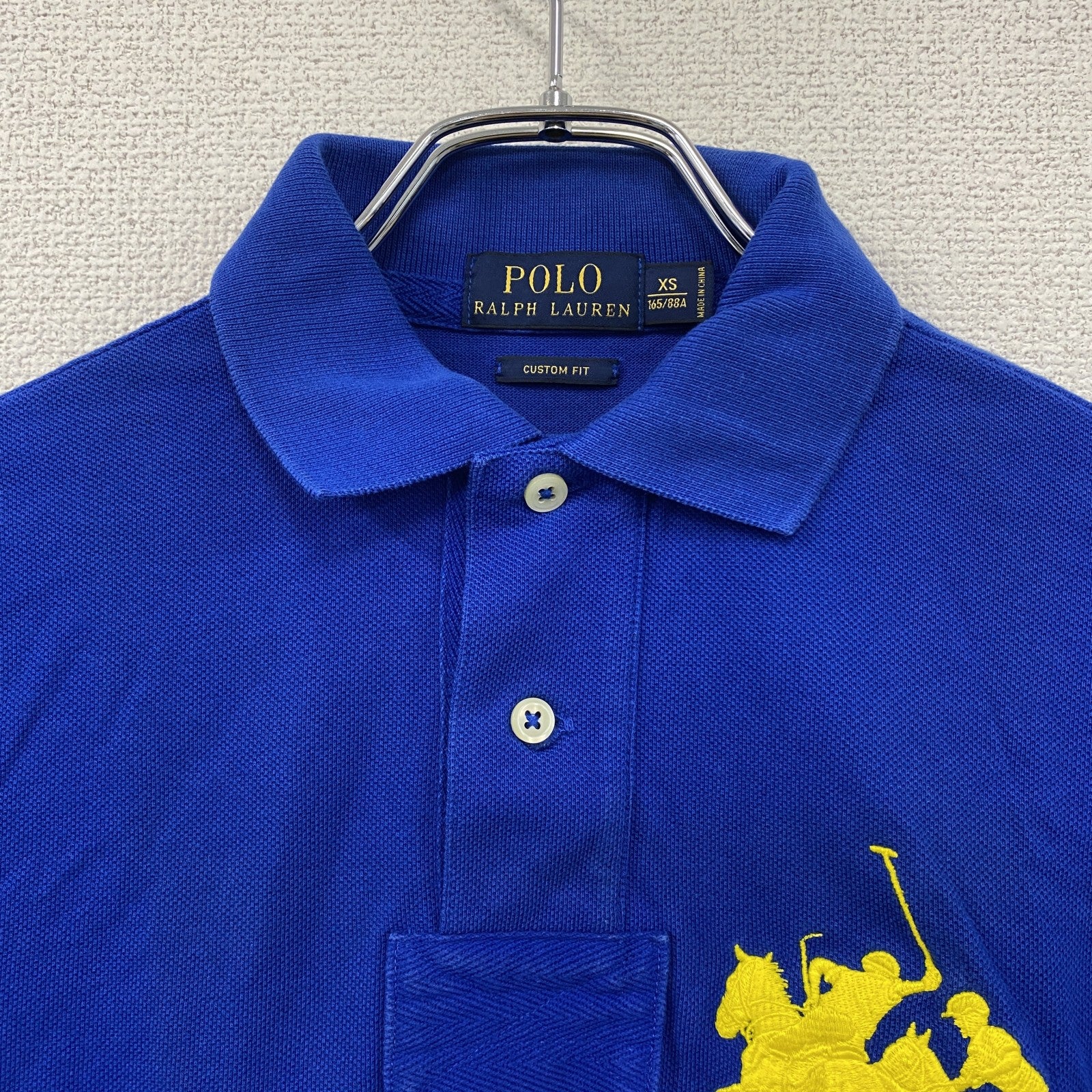POLO RALPH LAUREN　ポロラルフローレン　半袖ポロシャツ　ダブルビッグポニー　青　ブルー　XSサイズ　