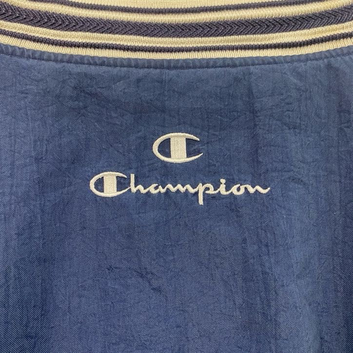 90s　champion　チャンピオン　プルオーバーナイロンジャケット　ヴィンテージ　ネイビー　Lサイズ