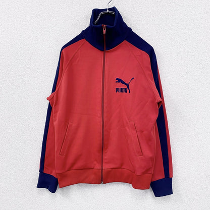 80s　PUMA　プーマ　トラックジャケット/ジャージ　デカロゴ　ヴィンテージ　赤　レッド　Mサイズ