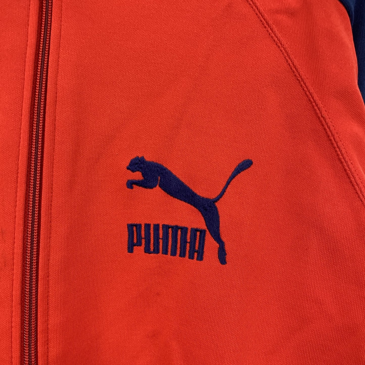 80s　PUMA　プーマ　トラックジャケット/ジャージ　デカロゴ　ヴィンテージ　赤　レッド　Mサイズ