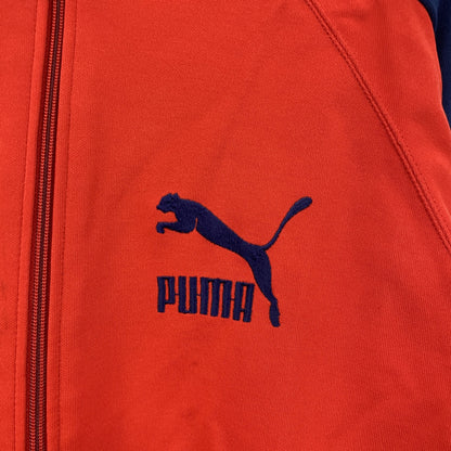 80s　PUMA　プーマ　トラックジャケット/ジャージ　デカロゴ　ヴィンテージ　赤　レッド　Mサイズ