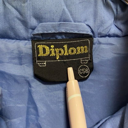 古着 used　Diplom　長袖ハイネックナイロンジャケット　ジップアップブルゾン　エポーレット　水色　ライトブルー　秋冬服