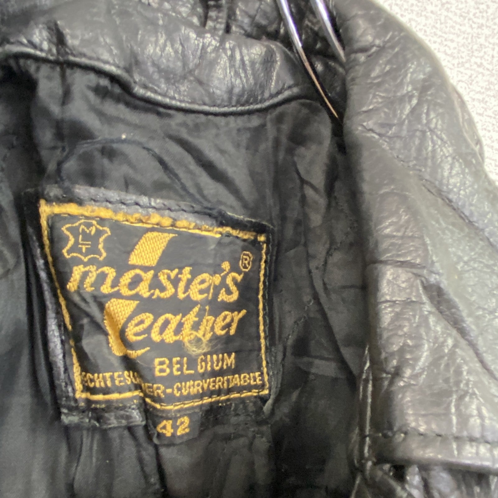 master's Leather　レザージャケット　ダブルライダースジャケット　ユーロ　黒　ブラック　42