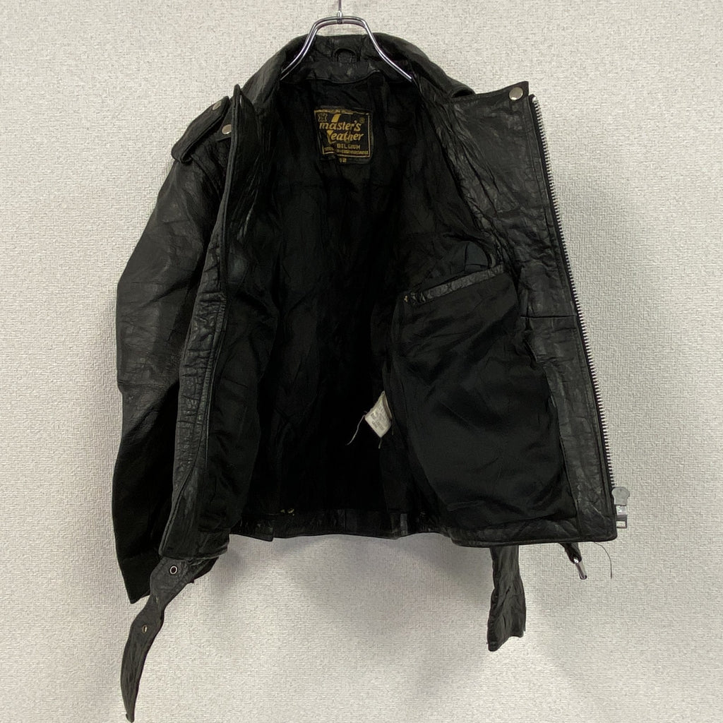 master's Leather　レザージャケット　ダブルライダースジャケット　ユーロ　黒　ブラック　42