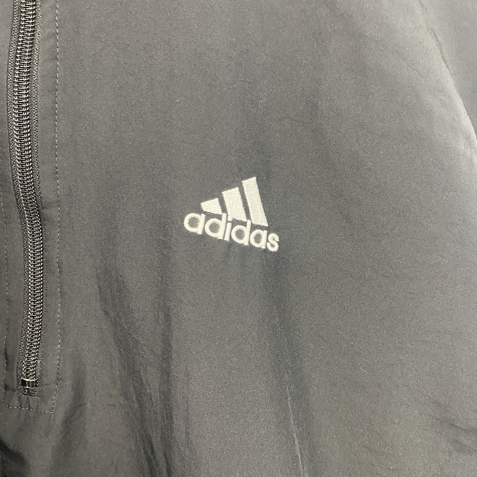adidas　アディダス　プルオーバージャケット　ハーフジップ　黒　ブラック　Mサイズ