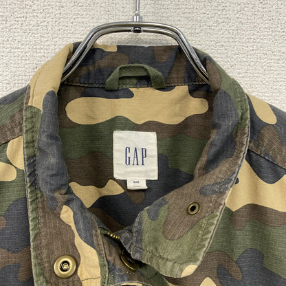 GAP　ギャップ　ユーティリティージャケット/ミリタリージャケット　カモフラ　迷彩　カーキ　XXSサイズ