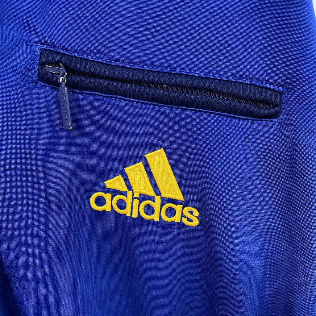 90s～　adidas　アディダス　トラックジャケット/ジャージパーカー　パフォーマンスロゴ　ヴィンテージ　ブルー　ホワイト　Mサイズ