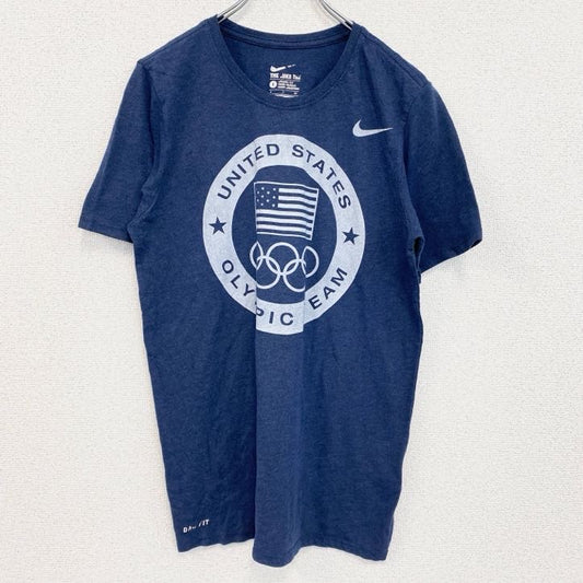 古着 used　NIKE　ナイキ　半袖プリントTシャツ　オリンピック　DRI-FIT　クルーネック　ネイビー　紺　Sサイズ