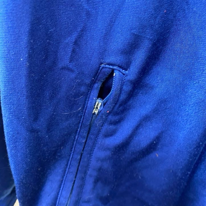90s～　adidas　アディダス　トラックジャケット/ジャージパーカー　パフォーマンスロゴ　ヴィンテージ　ブルー　ホワイト　Mサイズ