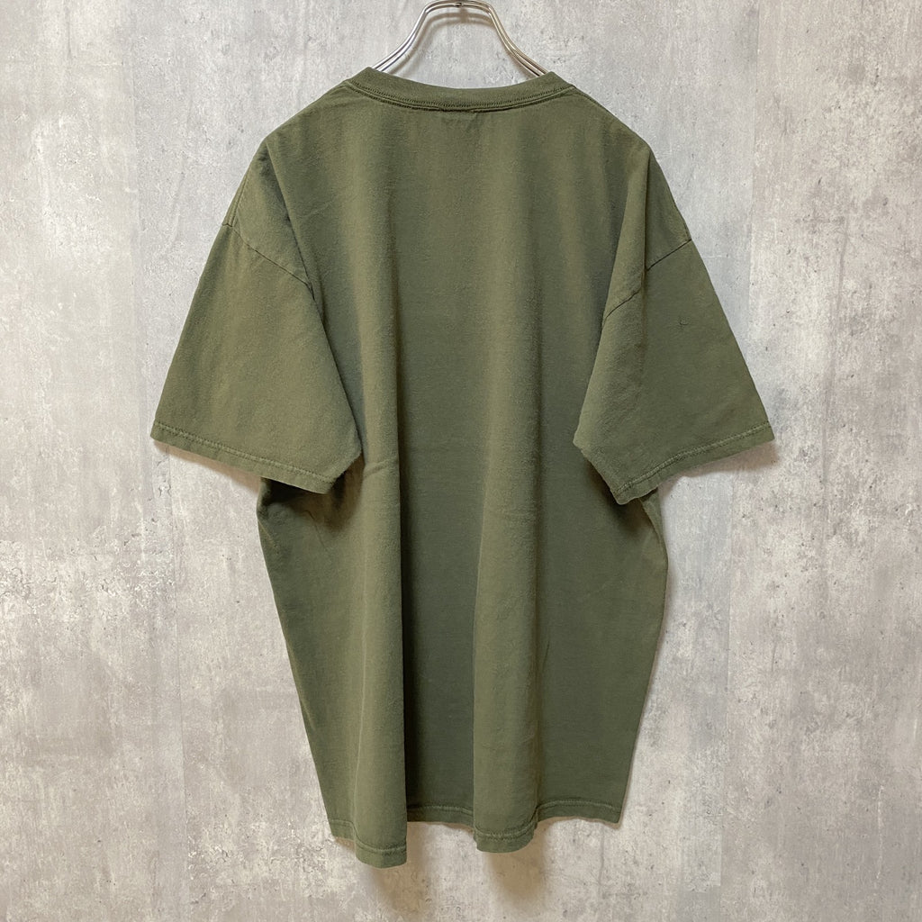 90s～　anvil　アンヴィル　半袖プリントTシャツ　アーチプリント　カプセルプリント　クルーネック　カーキ　XLサイズ