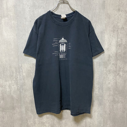 古着 used　GILDAN ギルダン　半袖プリントTシャツ　黒　ブラック　レトロデザイン　クルーネック　Lサイズ