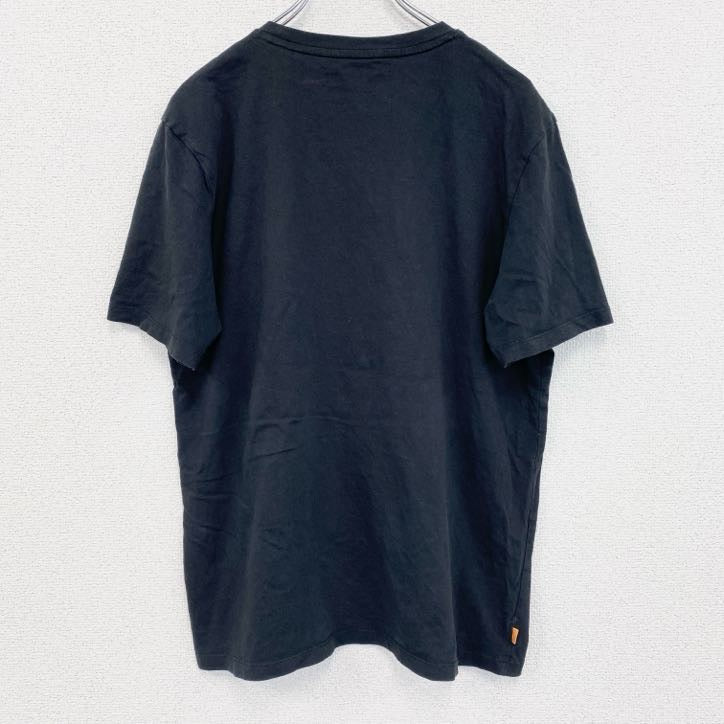 古着 used　Timberland　ティンバーランド　半袖プリントTシャツ　　クルーネック　黒　ブラック　Lサイズ
