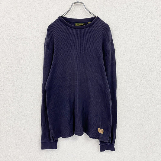 Timberland　ティンバーランド　長袖Tシャツ/サーマルロンT　ワッフル　紺　ネイビー　Mサイズ
