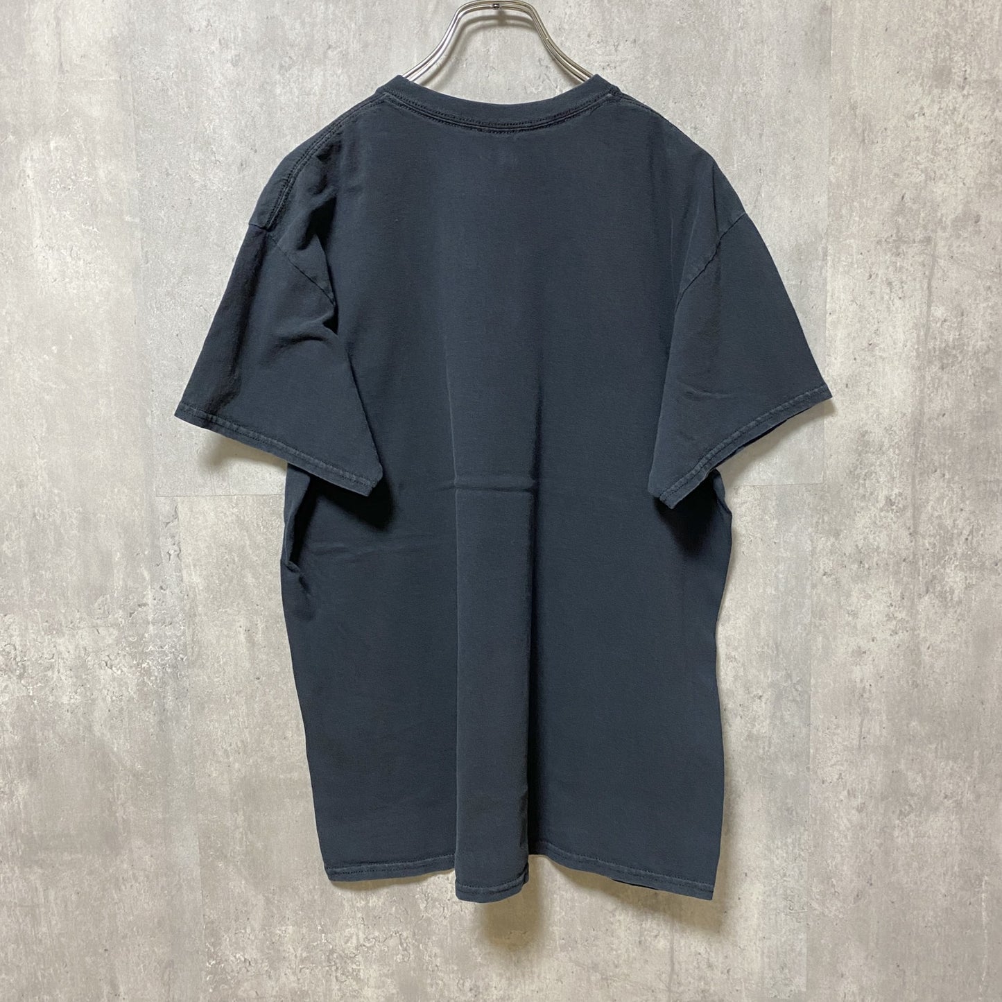 古着 used　GILDAN ギルダン　半袖プリントTシャツ　黒　ブラック　レトロデザイン　クルーネック　Lサイズ