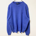 90s　Polo by Ralph Lauren　ラルフローレン　コットンニットセーター　ブルー　XLサイズ