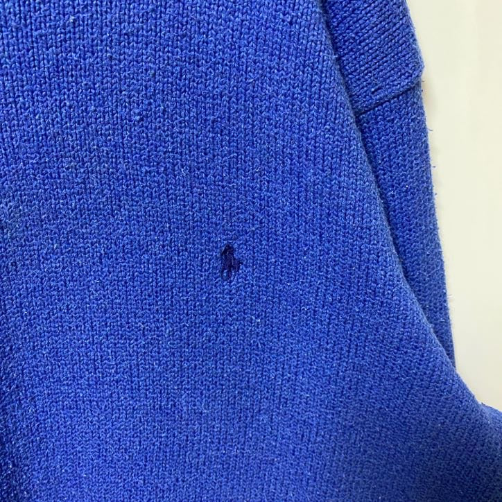 90s　Polo by Ralph Lauren　ラルフローレン　コットンニットセーター　ブルー　XLサイズ